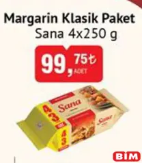 SANA MARGARİN KLASİK PAKET 4X250 G
